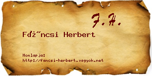 Fáncsi Herbert névjegykártya